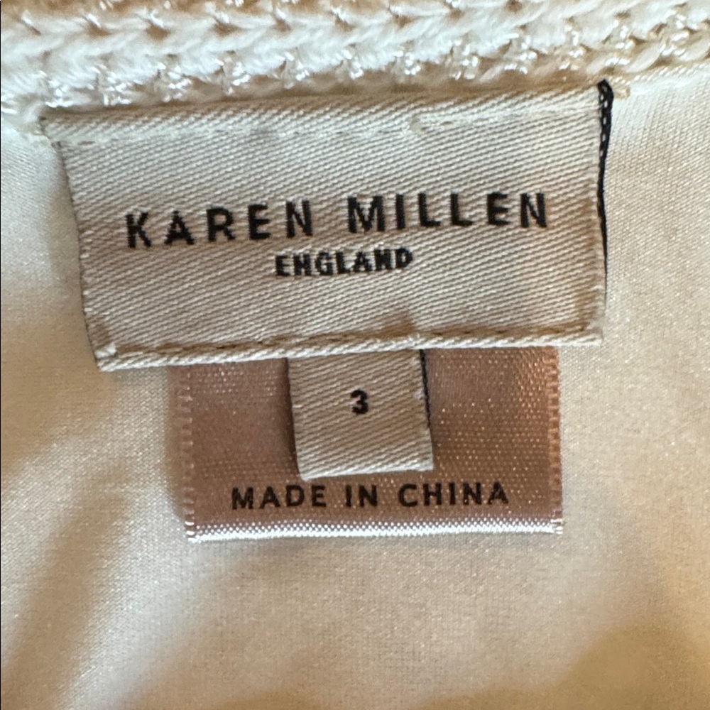 Karen Millen Cream Lace Dress with Black Accents - Picture 3 of 5